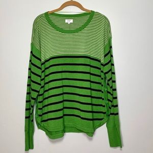 NEW "Crown and Ivy" Green and Navy Sweater